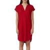 Sommerkleid S.OLIVER, Damen, Gr. 44, N-Gr, chilli pepper, Obermaterial: 52% Leinen, 48% Viskose. Futter: 100% Viskose, unifarben, casual, regular fit kniefrei, Rundhals, Kurzarm, Kleider, mit überschnittenen Schultern