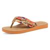 Zehentrenner TAMARIS "AVRIL", Damen, Gr. 36 (3,5), orange kombiniert, Textil, Lederimitat, sportlich, Schuhe, Sommerschuh, Flats, Schlappen mit T-Logoanhänger