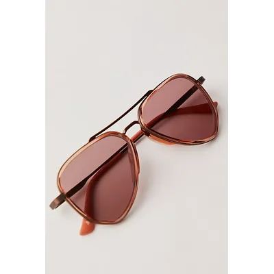 Sunski Astra Aviator Sunglasses at Free People in Copper Ruby