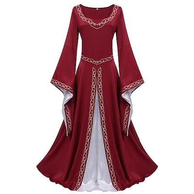 Mittelalterlich Renaissance Cocktailkleid Abschlussballkleid Ren Faire Wikinger Outlander Elfen Damen Keltisch Fantasie königlich Halloween Karneval Maskerade Party LARP Renaissance-Messe Erwachsene Image