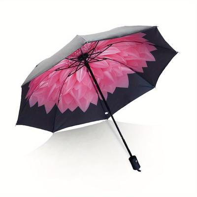 TEMU Auto-open Large Folding Umbrella - Uv Protection, Dual-use For , Durable 8-rib Design With Windproof Frame Image