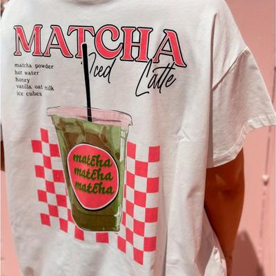TEMU Casual T-shirt With Alphabet Pattern, Polyester Knit Fabric, Crew Neck, Regular Length, All Image
