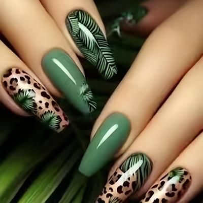 TEMU - Hot European And American Popular Nail Stickers With Popular Rose Leopard Print Nail Water Stickers Nailsticker Image