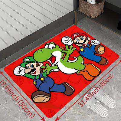 TEMU & & Red Door Mat, Super Official Authorization, Soft & Cute, Living Room Mat, Bedroom Mat, Bathroom Door Mat, Kitchen Mat, Ideal For Birthday & Gifts Image