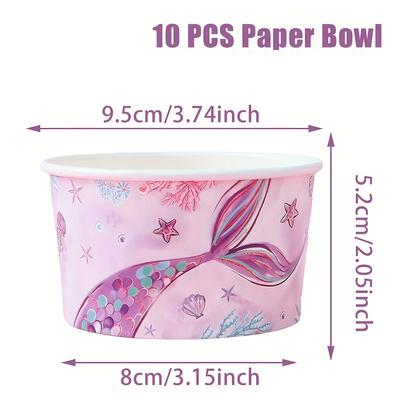 TEMU 10pcs Mermaid-themed Paper Bowls - Vibrant Under-the-sea Design With Colorful Fish & Sea Creatures, Birthday Parties, Showers, And Coastal-themed Events, Party Supplie Image