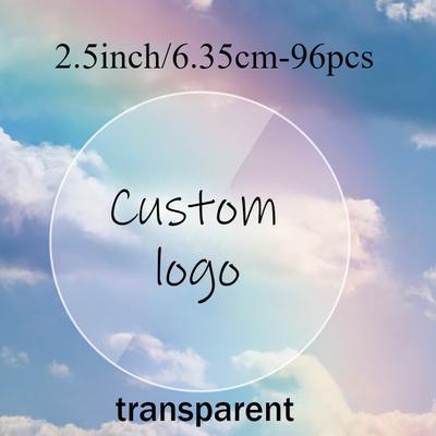 TEMU 1 Inch/1.5 Inch/2 Inch/2.5 Inch -1540pcs Transparent And White Background Stickers - Personalized Round Labels Suitable For Business, Wedding, And Birthday | Optional Size Logo Stickers Image