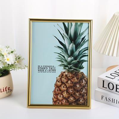 TEMU 2pcs Pvc Plastic Picture Frame Suitable For Tabletop Table Wall Hanging Decoration High Transparent Surface Gold Wine Red Suitable For A Of Photo Certificate Decorative Painting Random Gift Core Image