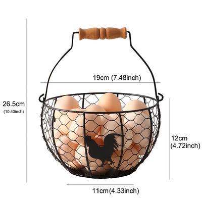 TEMU Iron Wire Egg Frame With Handle Suitable For Kitchen Storage Egg Basket Image