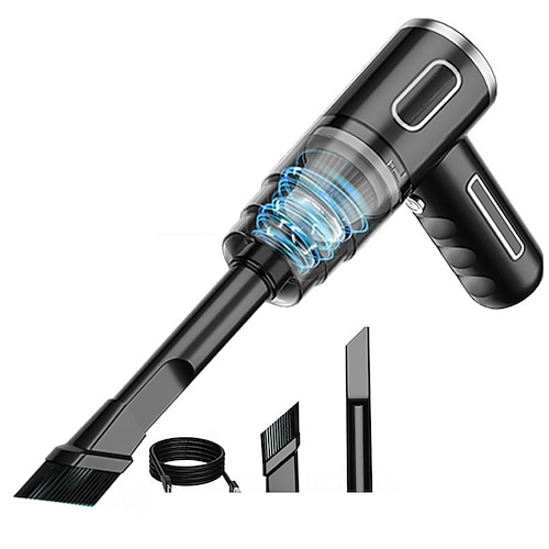 120 W kabelloser Autostaubsauger – tragbarer Handstaubsauger mit hoher Saugkraft und 2000-mAh-Akku für den Einsatz zu Hause und im Auto Image