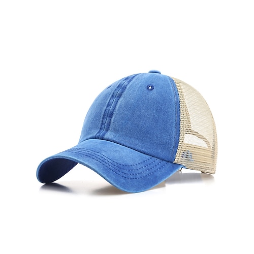 Trucker-Mütze im Vintage-Stil für Herren mit Netzrücken – verstellbare Baseballkappe aus gewaschener Baumwolle für Outdoor-Sport, Reisen und die tägliche Freizeitkleidung Image