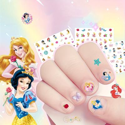 TEMU Random 5pcs Frozen Nail Stickers, Cartoon Glitter Self-adhesive Plastic Nails, Irregular Shapes, Single Use, Fragrance-free, Anime Theme Image