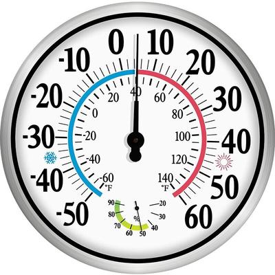 Außenthermometer 12 große Ziffern – 2-in-1 kabelloses Innen-/Außenthermometer Hygrometer Image