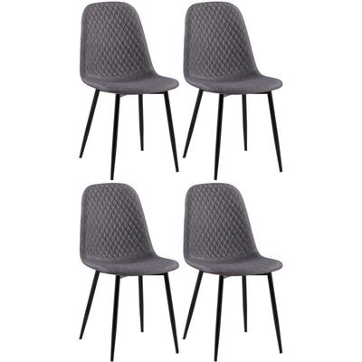 4er Set Stühle Giverny dunkelgrau Stoff Image