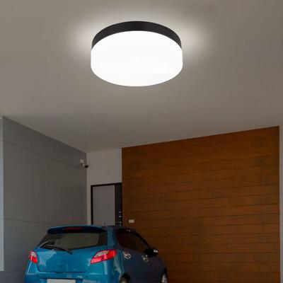 Etc-shop - Deckenleuchte Glas weiß Außenlampe Balkonleuchte schwarz Deckenlampe Außen, 1x E27 Image