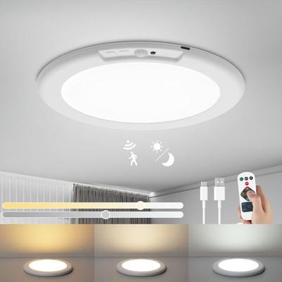 Tonchean - LED-Deckenleuchte mit Bewegungsmelder, 6000 mAh wiederaufladbare kabellose Deckenleuchte Image