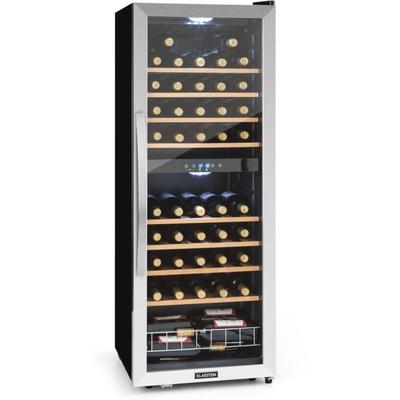 Weinkühlschrank, 2 Zonen Getränkekühlschrank Schmal, Outdoor-Kühlschrank mit Glastür,