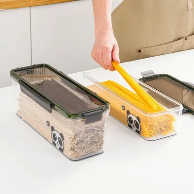 WORTHBUY Multipurpose Noodle Storage Box Transparent Pasta Food Storage Container With Lid Sealed