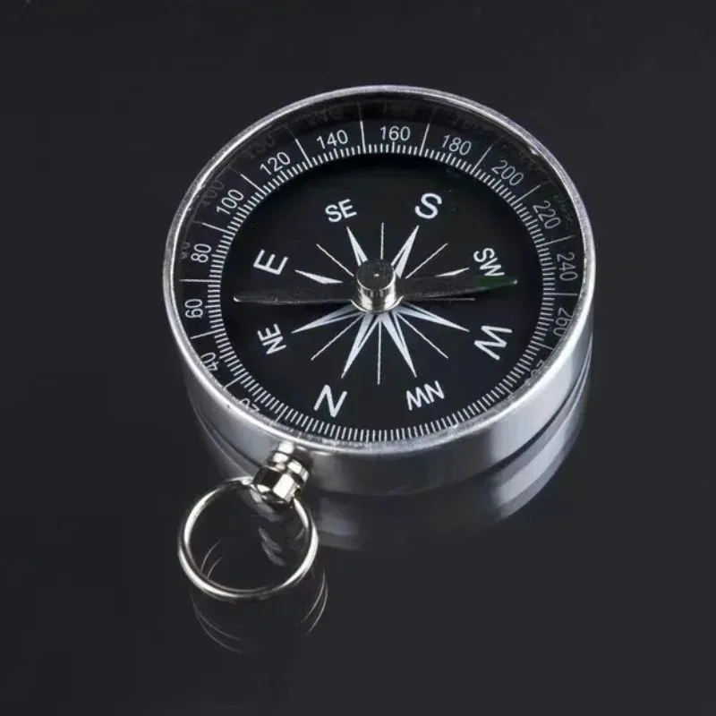 Outdoor Adventure Travel Compass Aluminum Alloy Pendant Compass Keychain Portable Mini Children