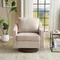 Mid-Century Modern Swivel Accent Chair, 360° Upholstered Armchair，Home Sofa with Track Arms for