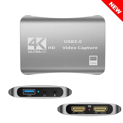 4K HDMI-Compatible Video Capture Card Loop Out for Game Recording Live Streaming 1080P 60FPS Grabber