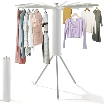 Tripod Clothes Drying Rack, Garment Rack Portable and Foldable Space Saving Laundry Drying Rack -