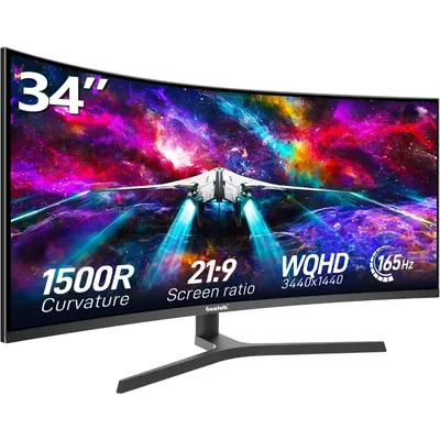 recommend.34 Inch Ultrawide Curved Gaming Monitor, 1500R PC Screen 165hz UWQHD 3440x1440, Curved