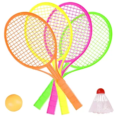 4pcs/set Color Mini Badminton Racket with Badminton Table Tennis Two Person Interactive Indoor