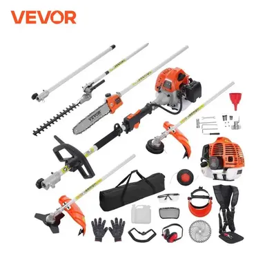 VEVOR 52CC 6-in-1 Multi-Functional Trimming Tools Gas Hedge Trimmer, Weed EaterString Trimmer Brush