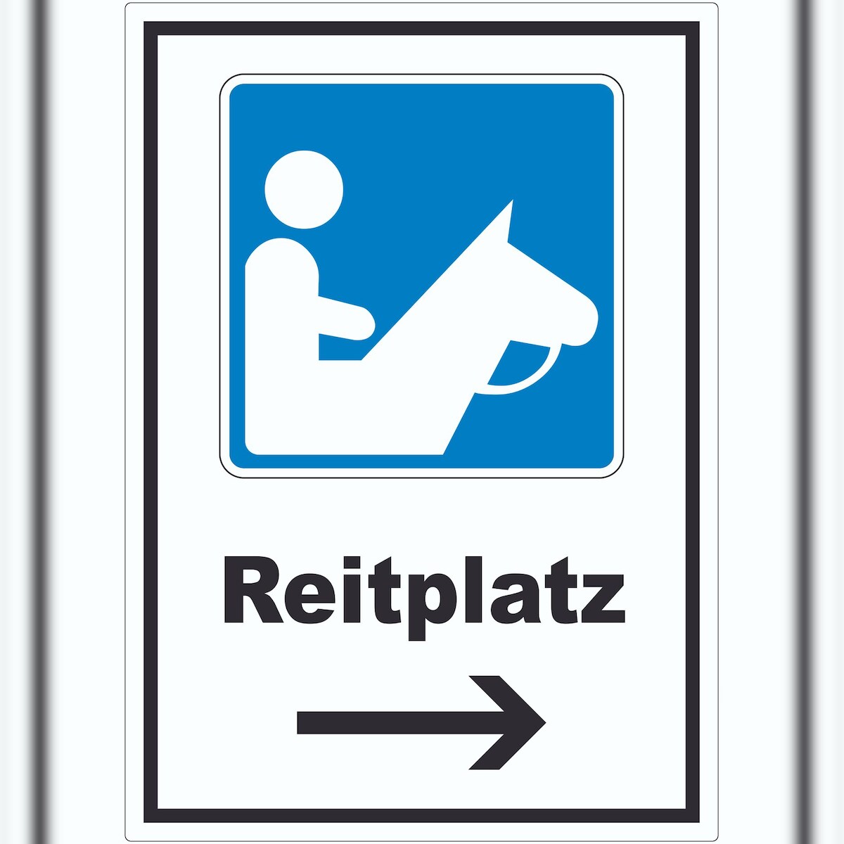 HB-Druck Reitplatz Aufkleber mit Pfeil rechts A2 (420x594mm) Image