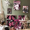 HD Aufkleber B-BLACK P-Rosa Anime Vintage Poster Sticky Vintage Room Home Bar Cafe Dekor Kawaii Room