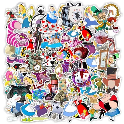 10/30/70 Stück Disney Film Alice im Wunderland Aufkleber Lustige Anime Aufkleber Kind Spielzeug DIY Scrapbook Telefon Gepäck Niedliche Cartoon Aufkleber Image