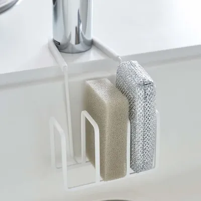 1/2pcs Multi functional faucet sink storage rack, steel wire ball storage, sponge faucet drain rack, kitchen storage