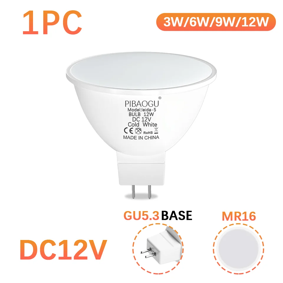 MR16 GU5.3 LED-Leuchten, DC12V, LED-Strahler, LED-Raumleuchten, 3 W, 6 W, 9 W, 12 W, GU5.3 MR16, Strahler für Zuhause, Wohnzimmer, Schlafzimmer