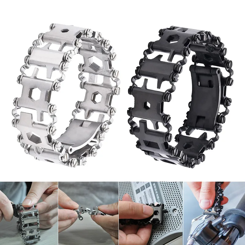 Outdoor Multifunktionswerkzeug Armband Pedal Edelstahl Bolzen Fahrer Tragbares Fahrrad Multifunktionales Outdoor-Werkzeug Image