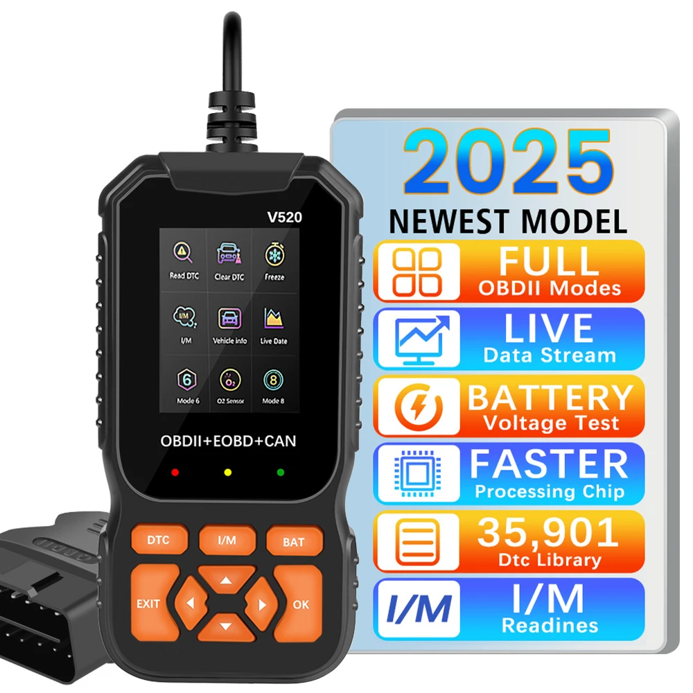 Professionelles Auto-Diagnosegerät, OBD2-Scanner, Kfz-DTC-Lookup, Codeleser, automatisches Motorsystem, lebenslang kostenlos Image