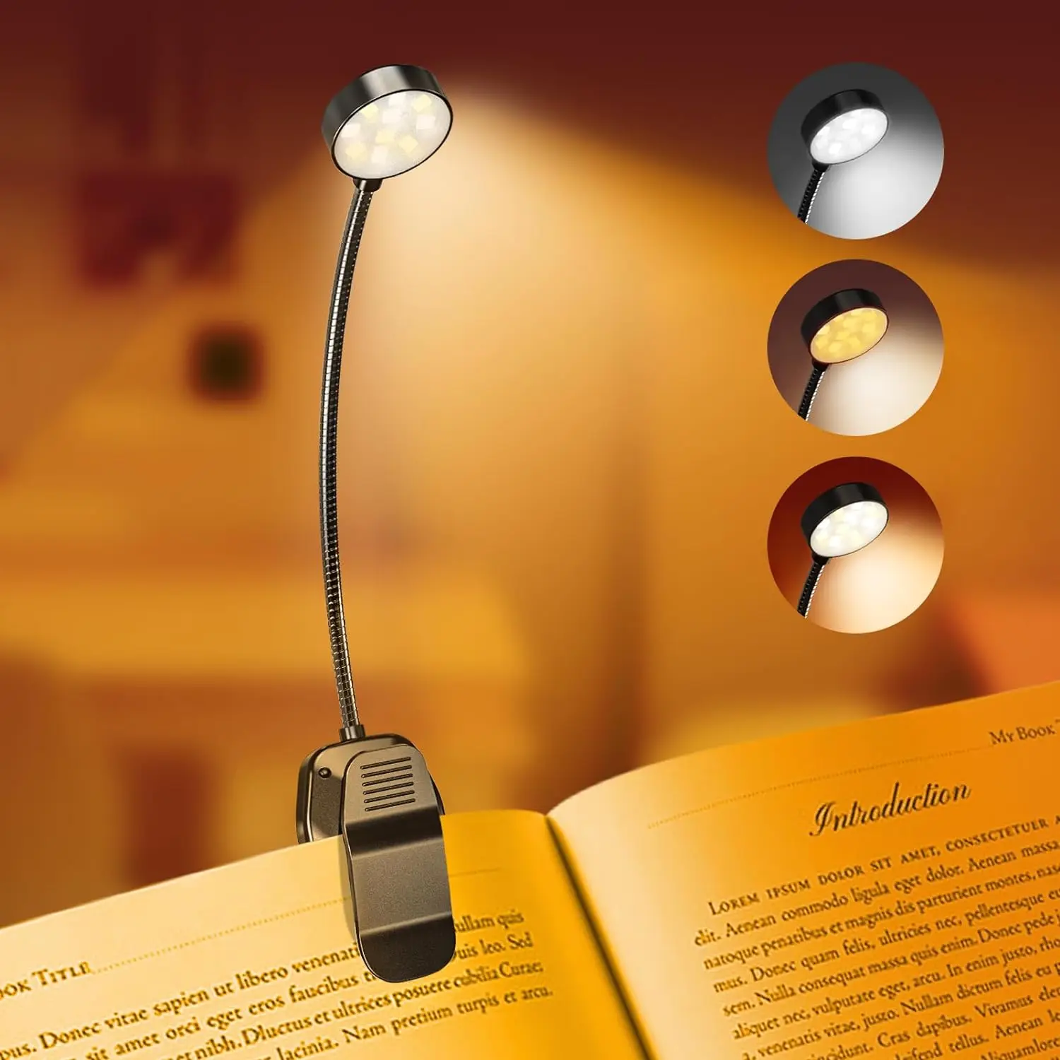 31Leds Buch Licht USB Aufladbare Leselampe Warm Kühles Weiß Tageslicht Tragbare Flexible Easy Clip Nacht Leselampe