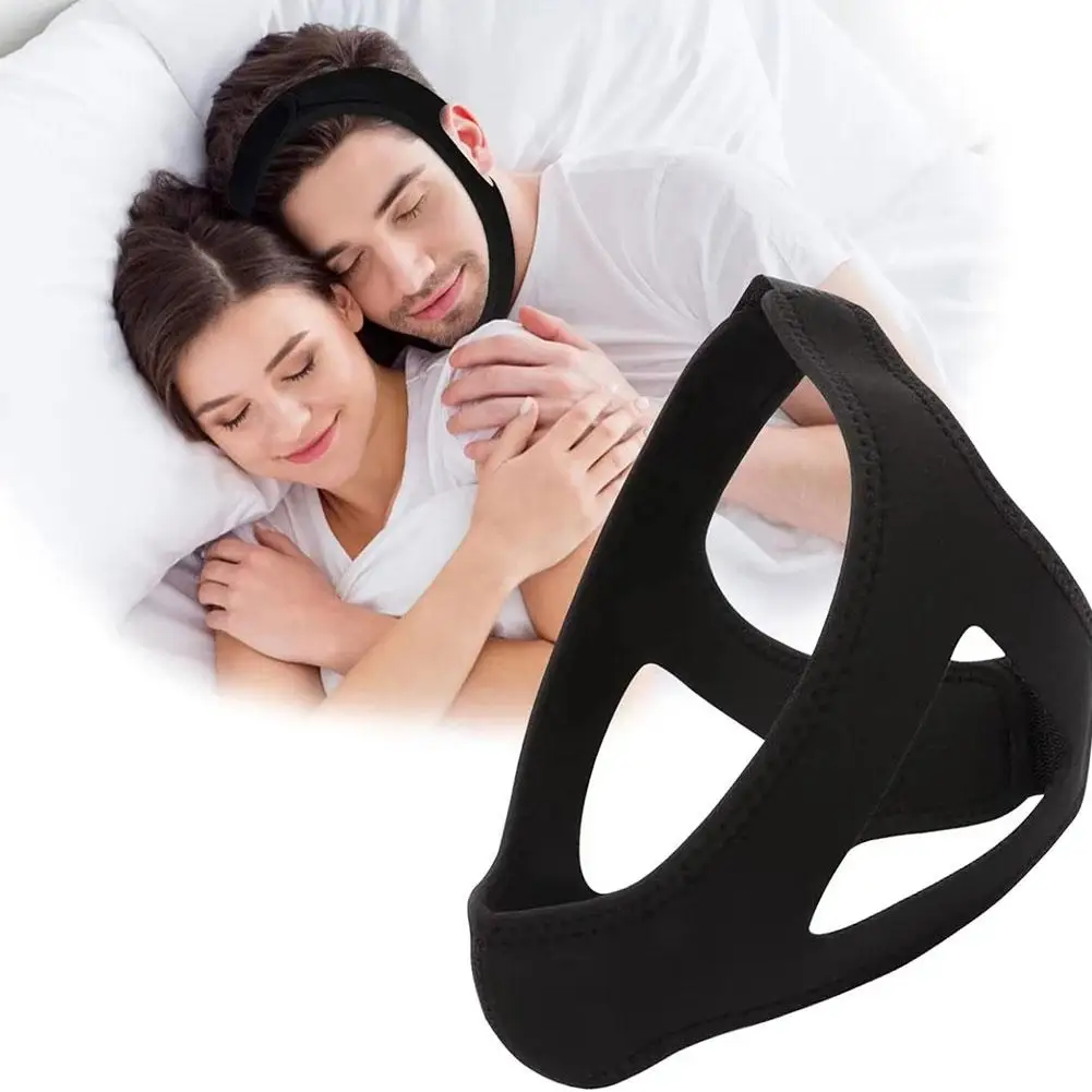 Neue Neopren Anti Schnarchen Stop Schnarchen Kinnriemen Gürtel Anti Apnoe Kiefer Lösung Schlaf Unterstützung Apnoe Gürtel Einstellbare Schlaf Pflege Werkzeug Image