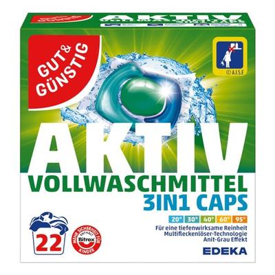 Gut und Günstig Vollwaschmittel »3in1 Caps Aktiv« 22 WL grün Image