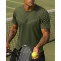 US Open Per uomo Maglietta da tennis Maniche Corte Traspirante Yoga Tennis Golf Girocollo Tinta unita Verde militare Blu Verde Abbigliamento da tennis