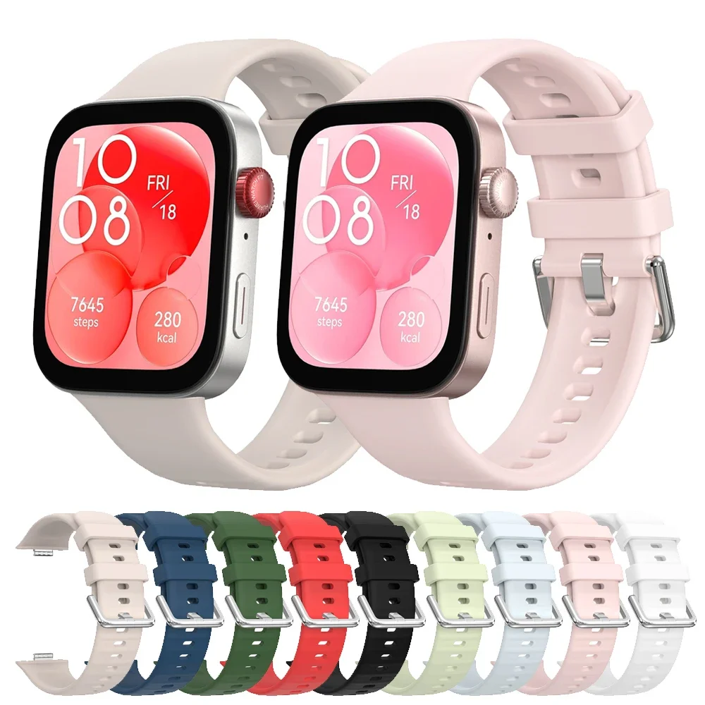 Weiche Silikon Uhr Band Für Huawei Uhr Fit 4 3 Strap Sport Armband Ersatz Für Huawei fit 3 4 correa armband Armband Image
