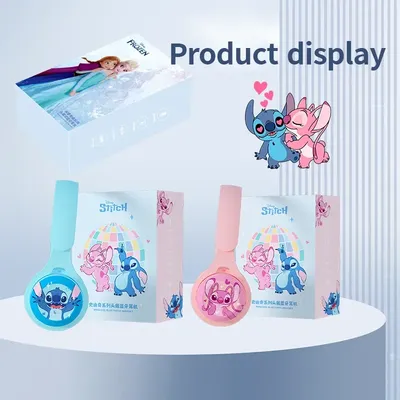 Disney Y08Pro Stitch Bluetooth Headphones HIFI Stereo Laptop Wireless Earphone Bluetooth Gaming Headsets for Kids Anime Cartoon