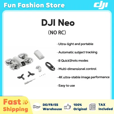 DJI Neo Drone Fly Camera Drone (KEIN RC) 4K Stabilisiertes Video 135g Leichtes und tragbares Propellerschutz mit vollständiger Abdeckung Neues Original C0