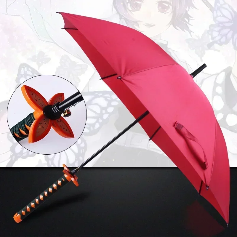 8-Knochen-Regenschirm, japanischer Ninja-ähnlicher gerader Sonnenschirm, automatisch öffnet, langer Griff, winddichte Samurai-Schwert-Regenschirme Image
