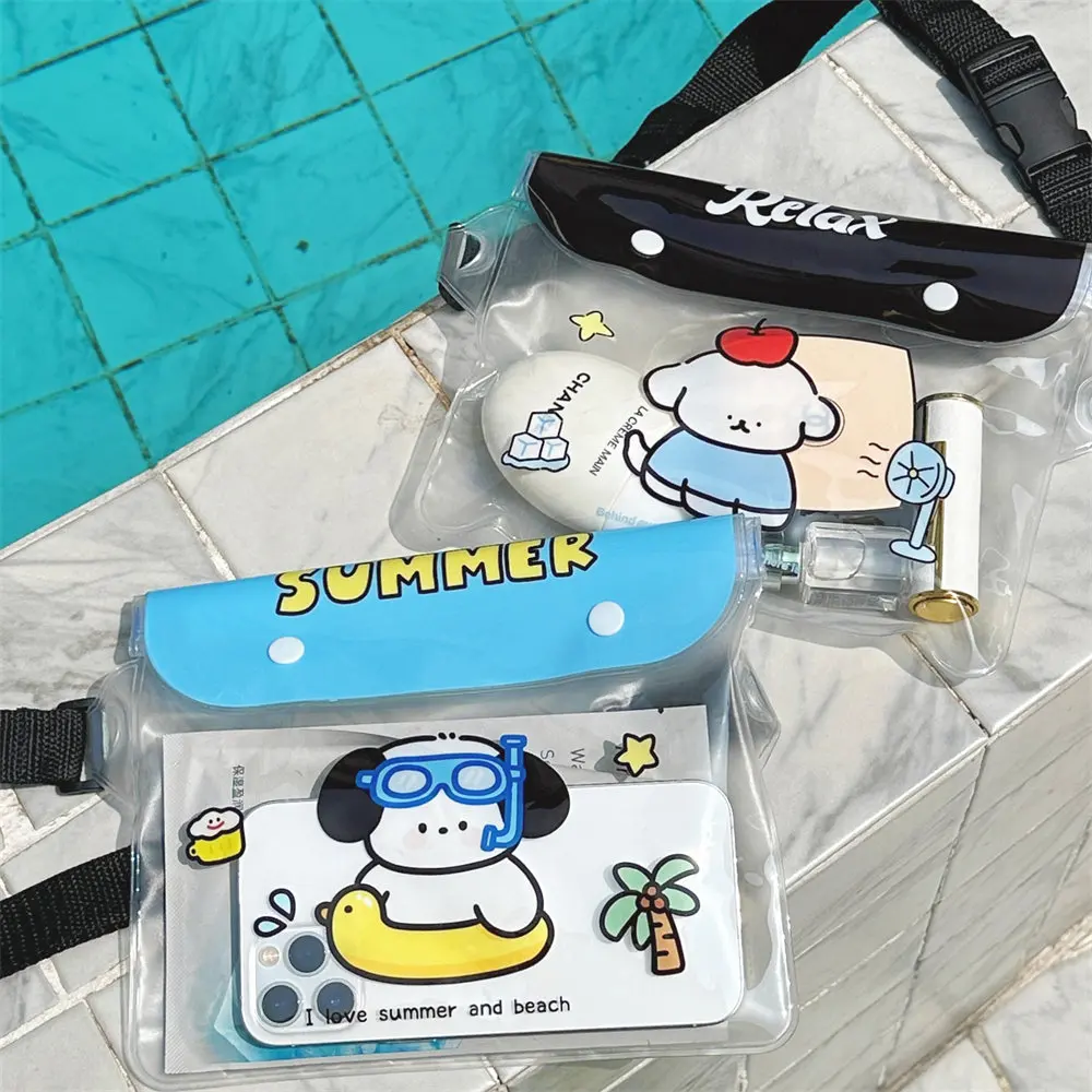 Nette Cartoon Telefon Wasserdichte Tasche Outdoor Driften Versiegelt Tasche Schwimmen Wasserdichte Lagerung Schulter Tasche Taille Tasche Image
