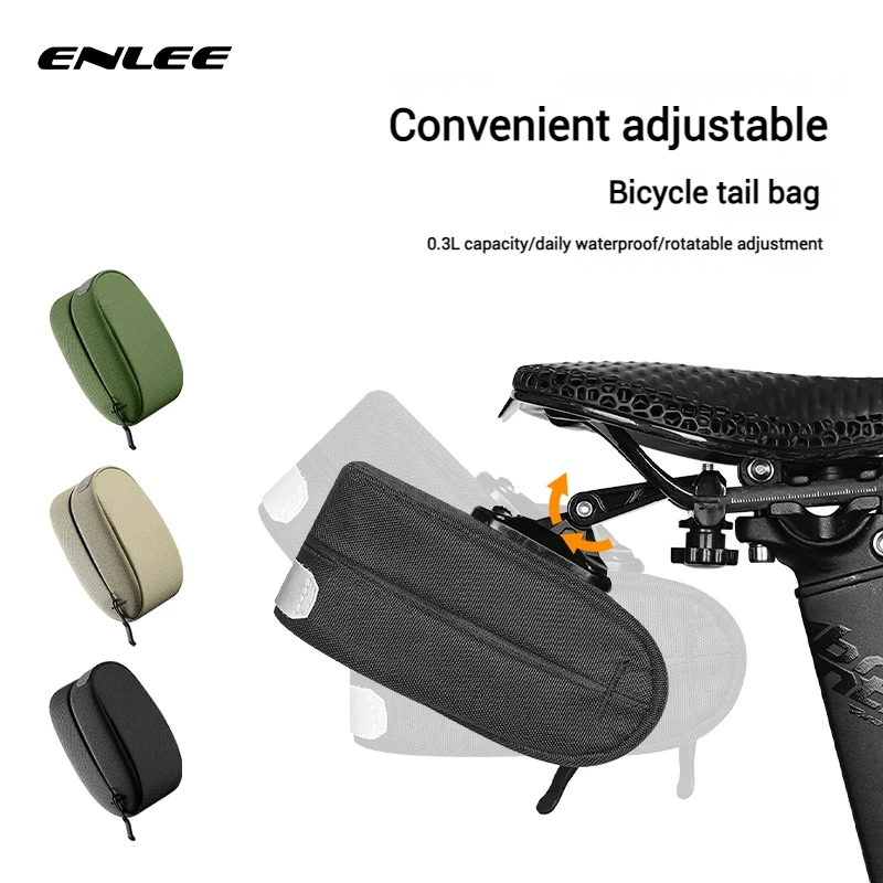 ENLEE Fahrrad-Hecktasche, tragbar, 0,3 l, Mountainbike, schnelle Demontage, Hecktasche, Rennrad, Kissen, Sattel, Werkzeugaufbewahrung, Hecktasche Image