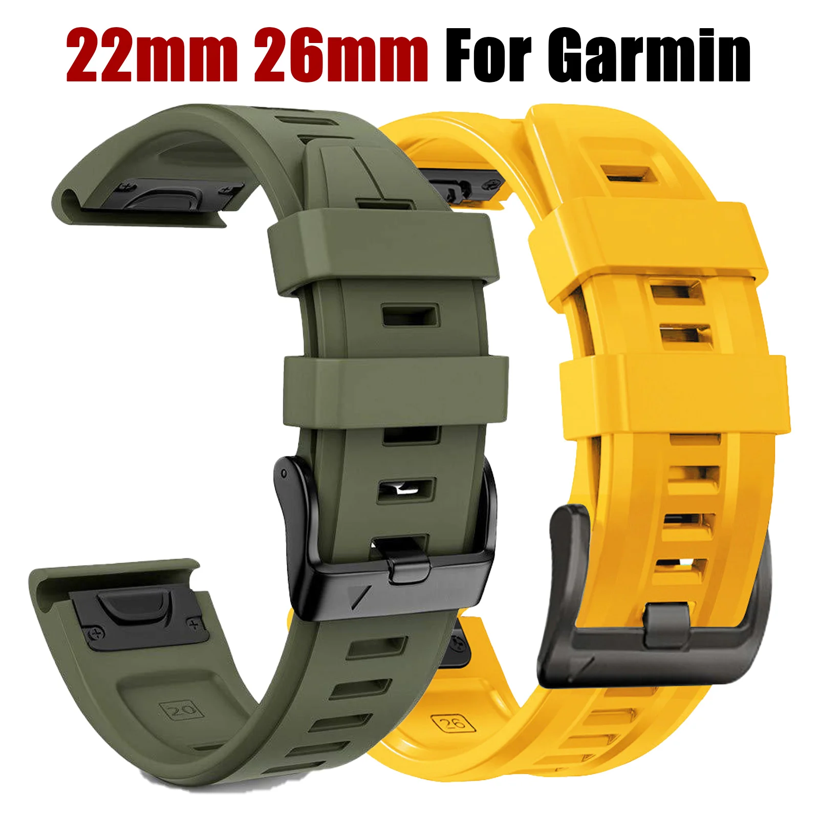 QuickFit 22 mm 26 mm Silikonarmband für Garmin Fenix 7X 7 Pro Solar/6X 6/Epix/Forerunner 965 955/Instinct 2X/Tactix Offizielles Band Image