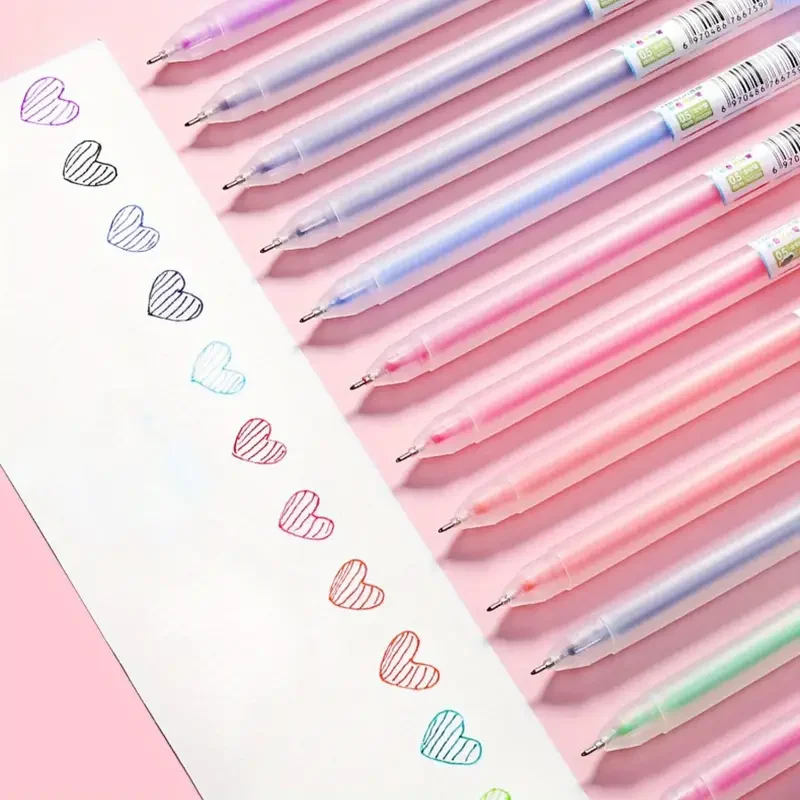 12-Farben-Gelstifte-Set – glattes Schreiben, lebendige Farben für Schüler, Studium, Tagebücher, Basteln und Schulanfang Image