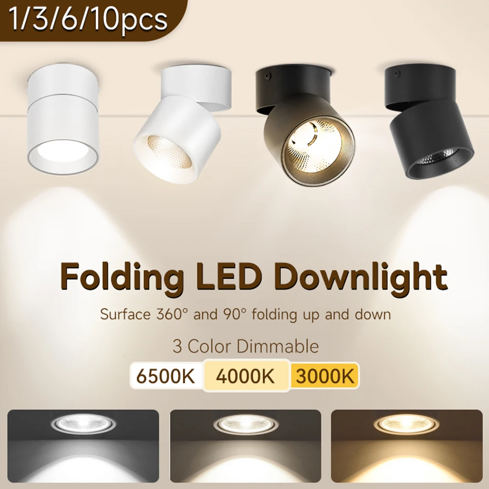 Faltbare Downlight LED Spot 3 Farben Led Strahler 220 v 7 W/10 W/15 W Decke lampe für Wohnzimmer Home Küche Zimmer Dekor Leuchte