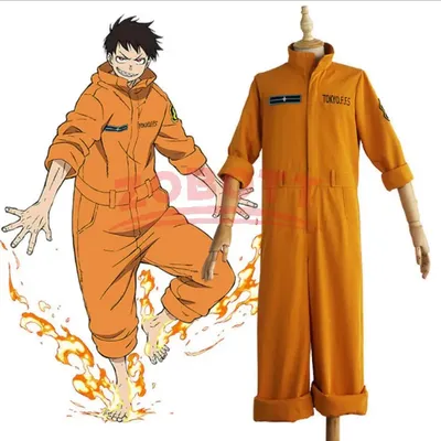 Enen no Shouboutai Fire Force Shinra Maki Oze Cosplay Kostüm 8. Spezielle Feuerwehr Uniform Set Image