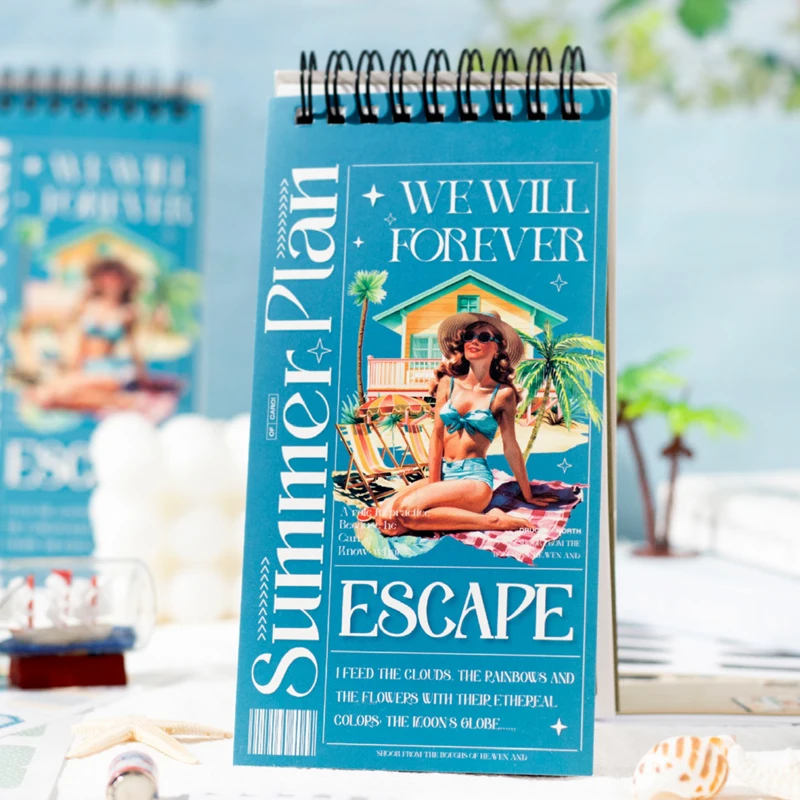 50 Stück Sommer-Escape-Planning-Serie Aufkleberbuch Handbuch Material DIY Sammelalbum Fotorahmen Tagebuch Magazin Kalender Wasserbecher Image